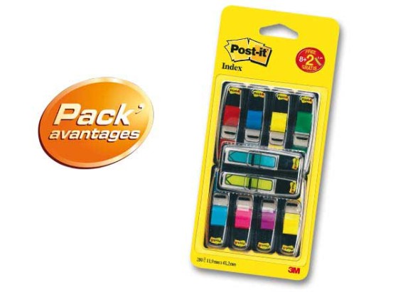1 Pack avantage 192 index Post It 1,2x 4,4 souples dont 48 offerts