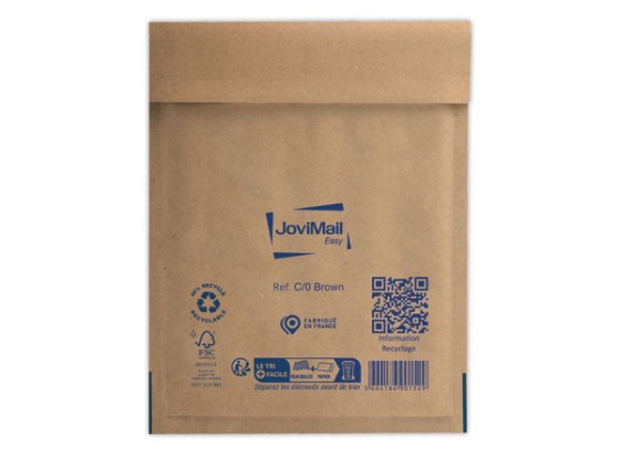 1 Lot de 100 pochettes matelassées kraft recyclé à bulles d'air 150X210 mm