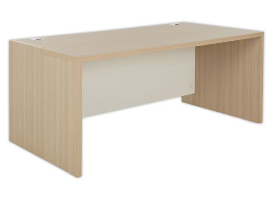 1 Bureau rectangulaire BARI L180 cm chêne et blanc monté