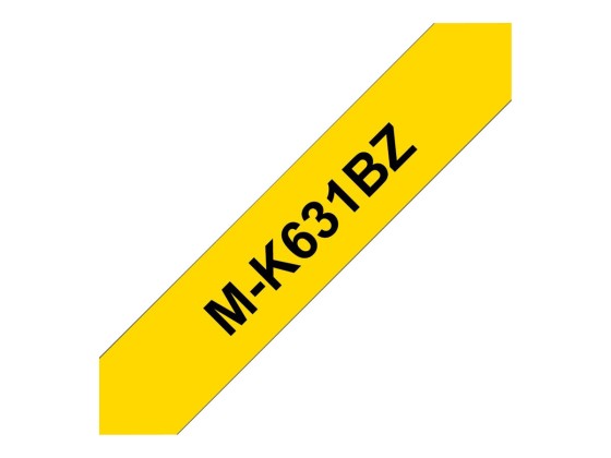 BROTHER Ruban MK631BZ, 12mm Noir sur fond Jaune, Non laminé, 8M