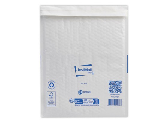1 Carton de 100 Pochettes matelassées à bulles d'air JOVIMAIL Easy - blanc 270x360 mm