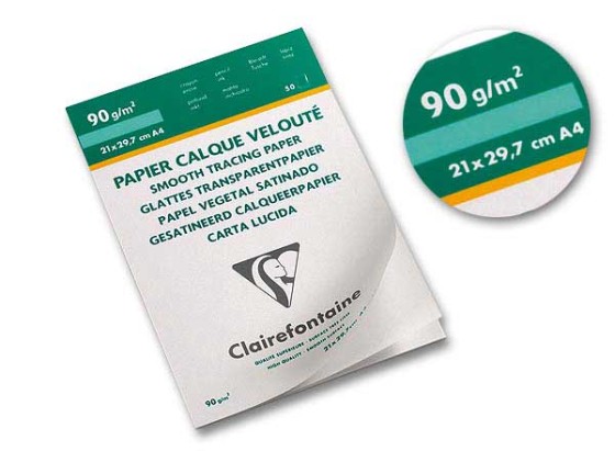 1 Bloc de 50 feuilles calque CLAIREFONTAINE A4 - 90g