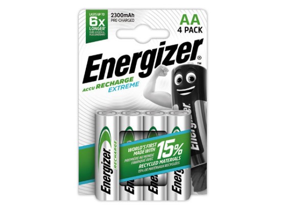 1 Blister de 4 Piles rechargeables ENERGIZER Extreme HR6 (AA)
