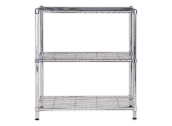 1 Etagère multifonction 3 niveaux L90 x H90 cm gris métal acier