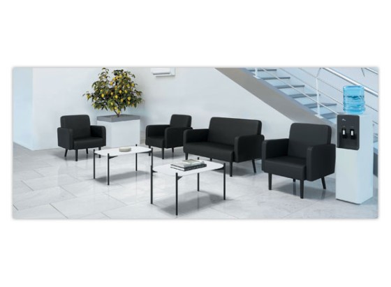 1 Table basse MEET 50 x 50 Blanc pieds noirs