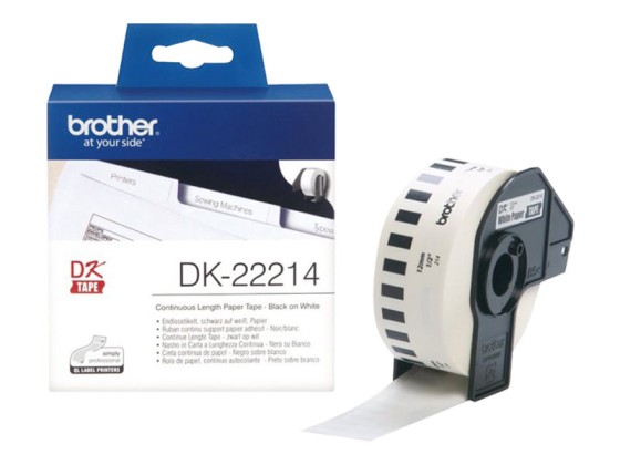 Brother DK-22214 ruban d'étiquette Noir sur blanc