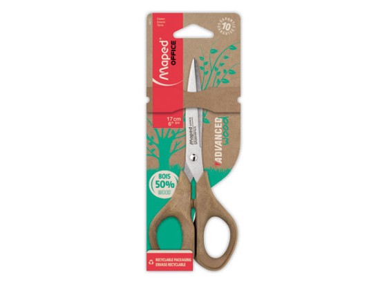 1 Paire de ciseaux symétriques pour droitier Advanced Wood MAPED - 17 CM
