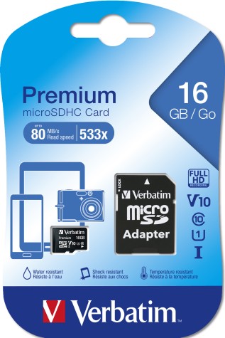 Verbatim Premium 16 Go MicroSDHC Classe 10