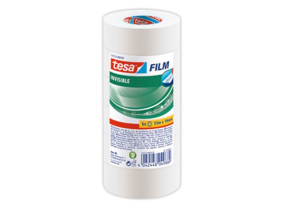 1 Lot de 6 Rouleaux d'adhésif invisible TESA - 33m x 19 mm