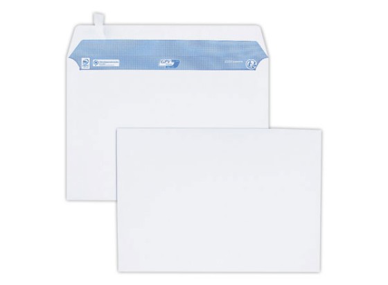 1 Boite de 200 Enveloppes blanches C5 100g bande de protection
