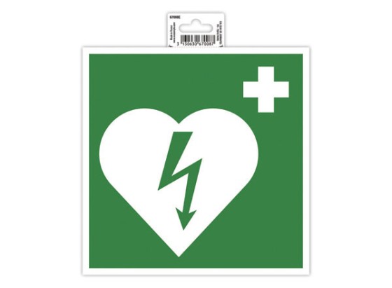1 Panneau adhésif Défibrillateur 20cm - Vert