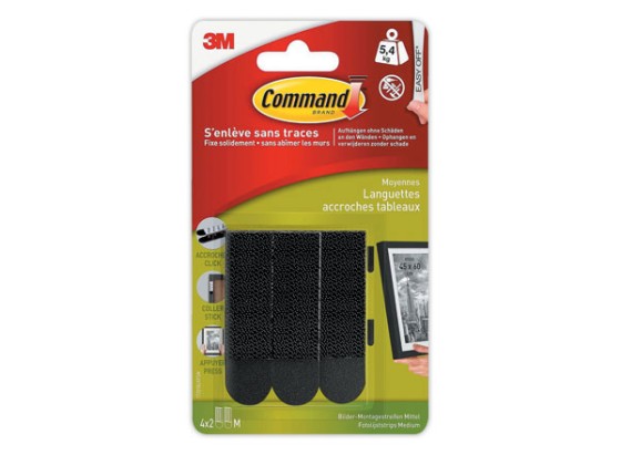 1 Languettes accroche tableaux Command¿ - Noir