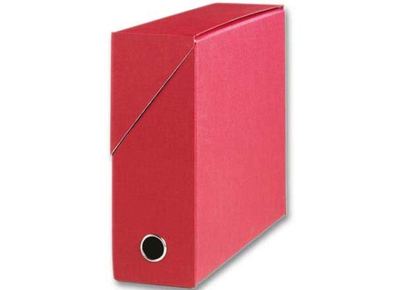 1 Boîte de transfert toilée dos 9 cm rouge