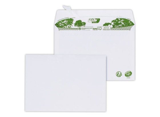 1 Boite de 200 Enveloppes C6 blanches recyclées 80g bande de protection