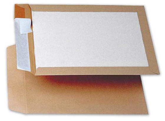 1 Carton de 100 Pochettes de protection kraft brun dos carton rigide 260x330 mm 120g