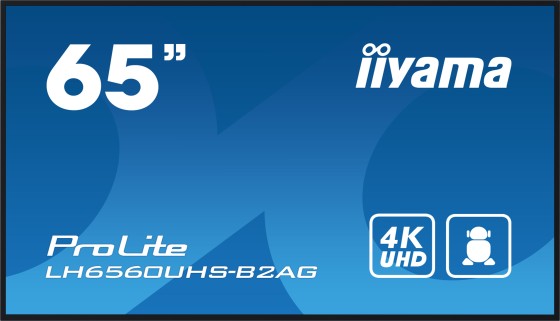 iiyama LH6560UHS-B2AG affichage de messages Carte A numérique 165,1 cm (65") LED Wifi 500 cd/m² 4K Ultra HD Noir Intégré dans le processeur Android 11 24/7