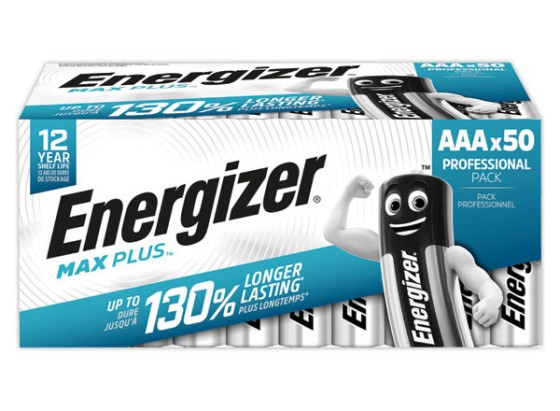 1 Pack de 50 piles alcalines Energizer Max Plus AAA/LR03