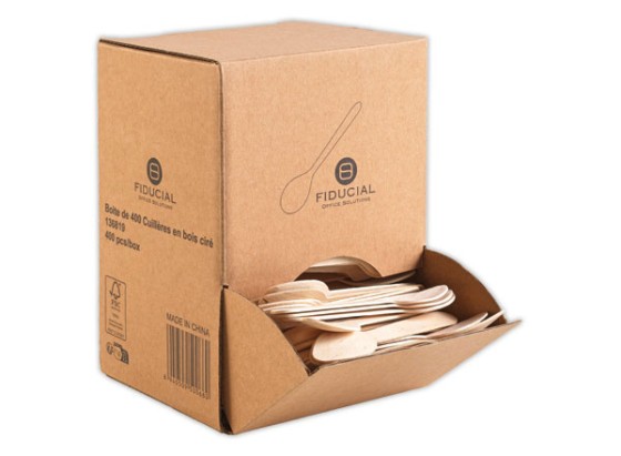 1 Boite de 400 Cuillères en bois ciré