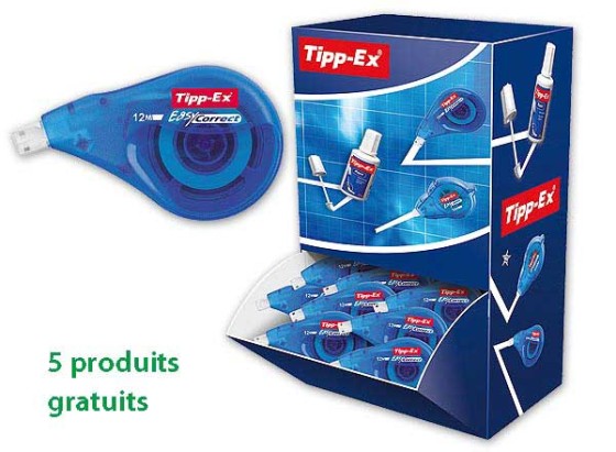 1 Boite de 20 Correcteurs TIPP-EX EASY CORRECT dévidoir 12 m-largeur de bande 4,2 mm