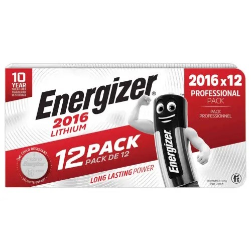 1 Pack de 12 piles bouton au lithium Energizer 2016