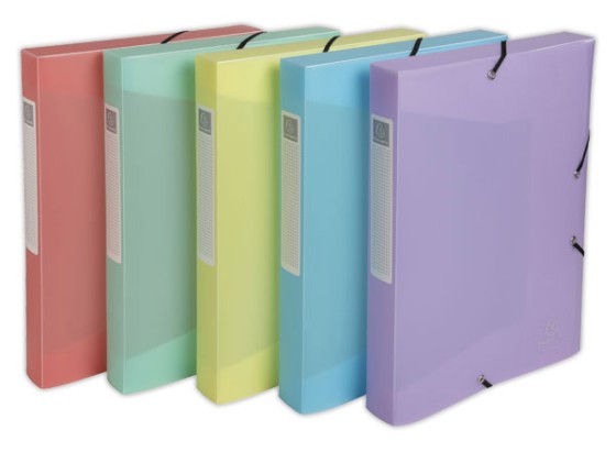 1 Boîte classement A4 - D 40mm PP Chromaline Pastel - Couleurs assortis