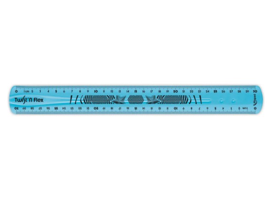 1 Règle de bureau double plate en plastique souple et résistant - 30 cm