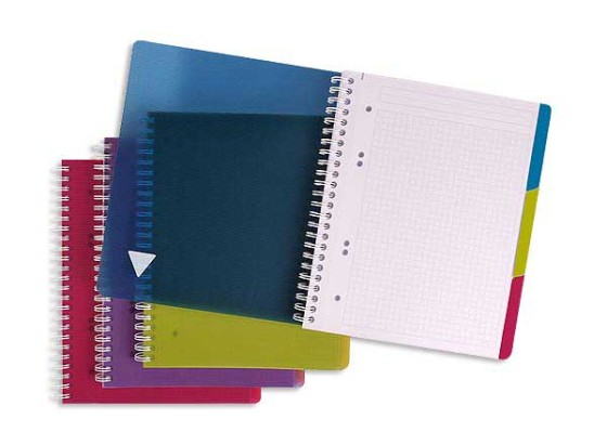 1 Cahier spirale Evolutiv A5+ 180p, 5x5,+ 3 intercalaires