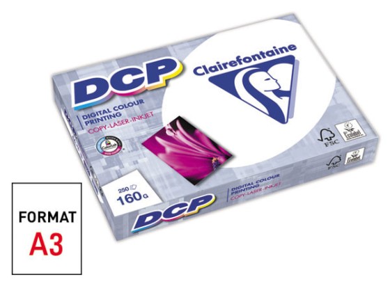 1 Ramette de 250 Feuilles papier blanc laser CLAIREFONTAINE DCP A3 160g