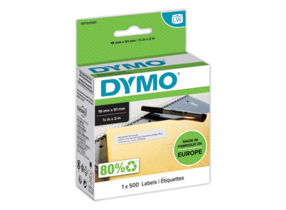 1 Rouleau de 500 étiquettes blanches 51x19 mm pour DYMO Label Writer