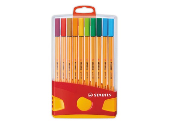 1 Boite de 20 Stylos-feutres STABILO Point 88  ColorParade boîtier rouge/orange
