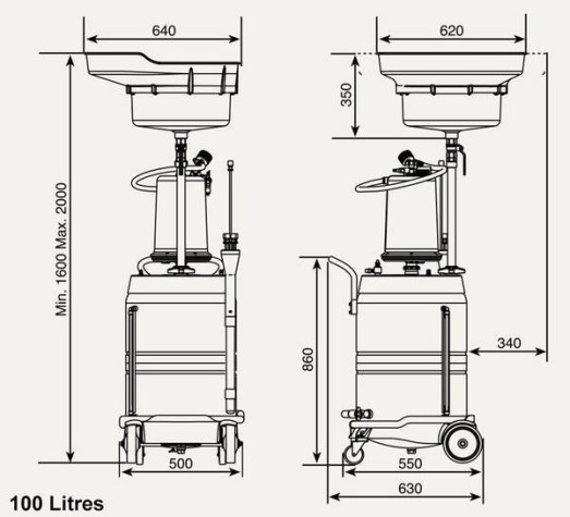 RECUPERATEUR GRAVITE 100L