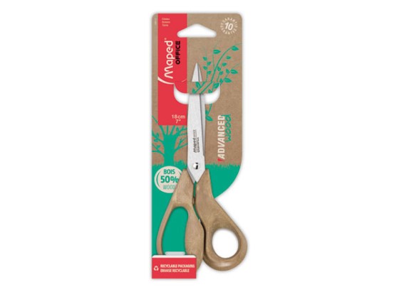 1 Paire de ciseaux asymétrique pour droitier Advanced Wood MAPED - 18 CM