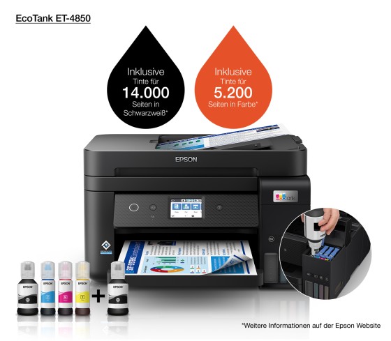 Epson EcoTank ET-4850 Jet d'encre A4 4800 x 1200 DPI 33 ppm Wifi