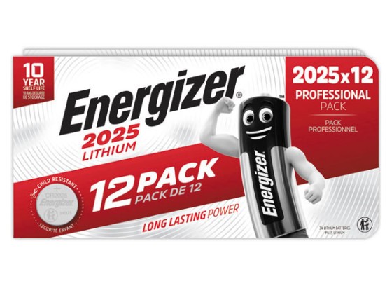1 Pack de 12 piles bouton au lithium Energizer 2025