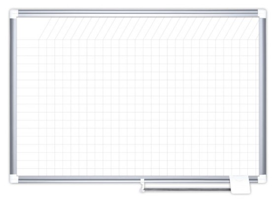 1 Planning magnétique Kanban 180 x 120 cm- Cases 25x25 mm