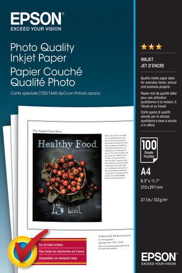 EPSON S041061 Matte photo papier inkjet 102g/m2 A4 100 feuilles pack de 1