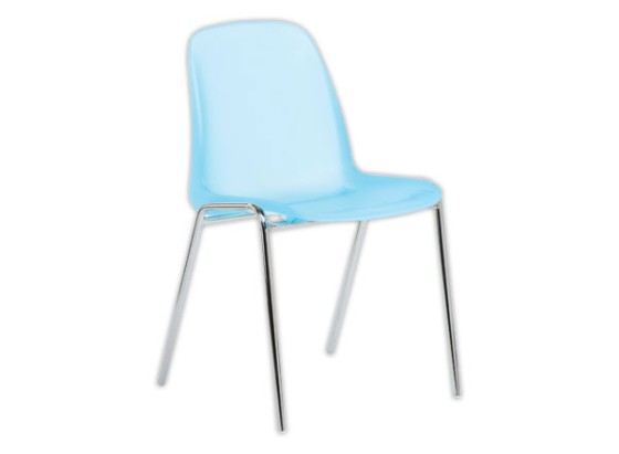 1 Chaise Charlotte translucide bleu