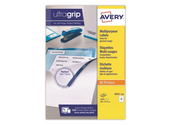 1 Boite de 100 Planches d'étiquettes multiusages 105x42,3 mm soit 1400 étiq/boîte