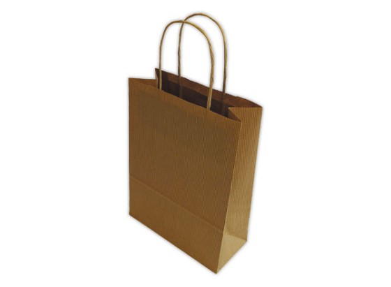 1 Carton de 200 Sac poignées torsadées format Moyen : 22 x 33 x 10 cm- Naturel
