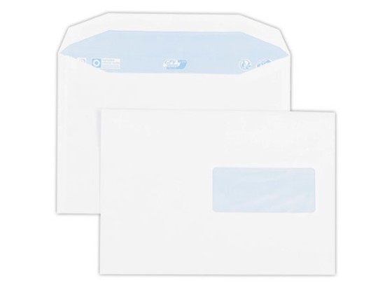 1 Boite de 500 Enveloppes mise sous pli automatique gommées 162x229 mm fenêtre 45x100