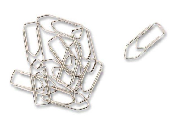 1 Boite de 100 Trombones acier nickelé 45 mm