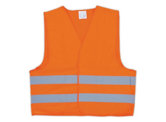 1 Gilet de sécurité orange - 2 bandes réfléchissantes