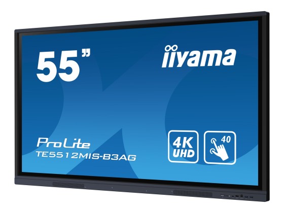 iiyama TE5512MIS-B3AG affichage de messages En forme de kiosk 139,7 cm (55") LCD Wifi 400 cd/m² 4K Ultra HD Noir Écran tactile Intégré dans le processeur Android 11 18/7
