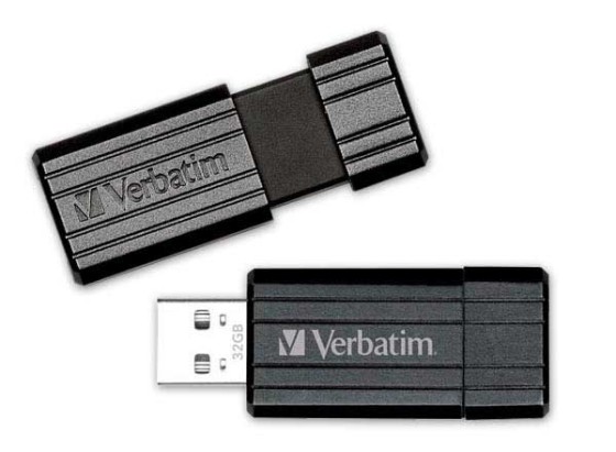 Verbatim Micro-clé USBPinStripe de 32 Go - noire