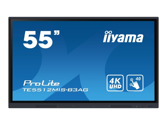iiyama TE5512MIS-B3AG affichage de messages En forme de kiosk 139,7 cm (55") LCD Wifi 400 cd/m² 4K Ultra HD Noir Écran tactile Intégré dans le processeur Android 11 18/7