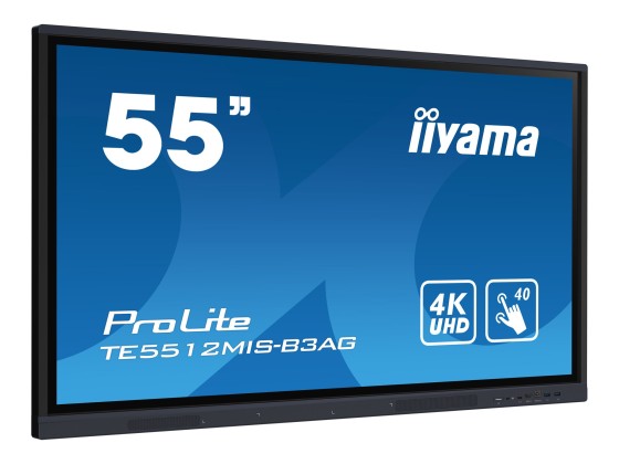 iiyama TE5512MIS-B3AG affichage de messages En forme de kiosk 139,7 cm (55") LCD Wifi 400 cd/m² 4K Ultra HD Noir Écran tactile Intégré dans le processeur Android 11 18/7