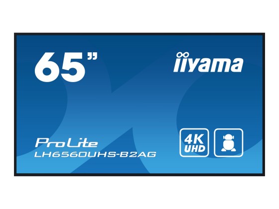 iiyama LH6560UHS-B2AG affichage de messages Carte A numérique 165,1 cm (65") LED Wifi 500 cd/m² 4K Ultra HD Noir Intégré dans le processeur Android 11 24/7