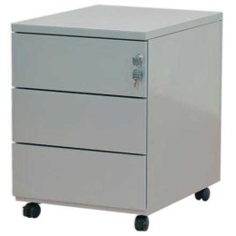 1 Caisson mobile en métal 3 tiroirs aluminium