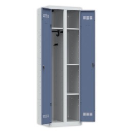 1 Vestiaire multiservices H.198 x L.60cm, penderie et rangement bleu
