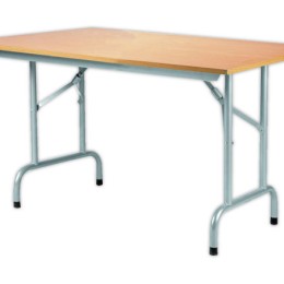 1 Table pliante polyvalente Rico 120 x 80 cm pieds alu. Hêtre naturel